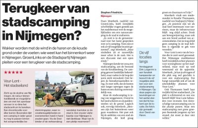 Tijd voor een stadscamping in Nijmegen